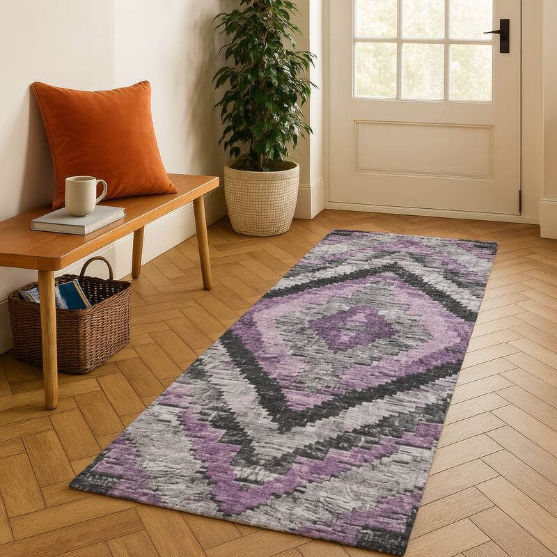 Premium Washable Super Soft Moroccan Mayfield Rug - Lavender - 2'3" x 7'6"
