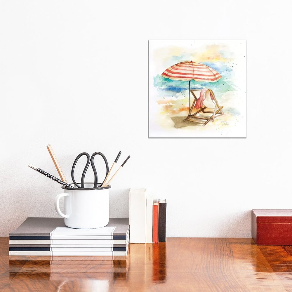 iCanvas "Umbrella on the Beach II" by Patricia Pinto Canvas Print