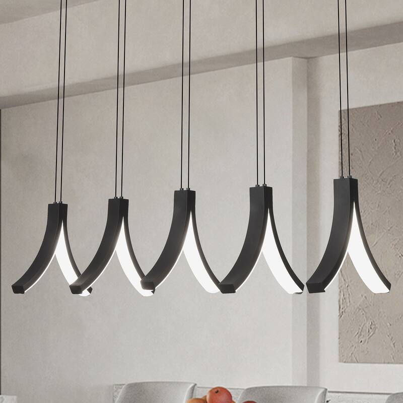 LED Chandelier Black Chandelier - N/A