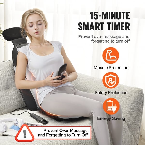 VEVOR Shiatsu Back Massager with Heat, Massage Seat Cushion with 2-Group Back Shiatsu Rollers and 2 Seat Vibration Motors. - Bed Bath & Beyond - 40911528 VEVOR Shiatsu Back Massager with Heat, Massage Seat Cushion with 2-Group Back Shiatsu Rollers and 2 Seat Vibration Motors. - Bed Bath & Beyond - 40911528