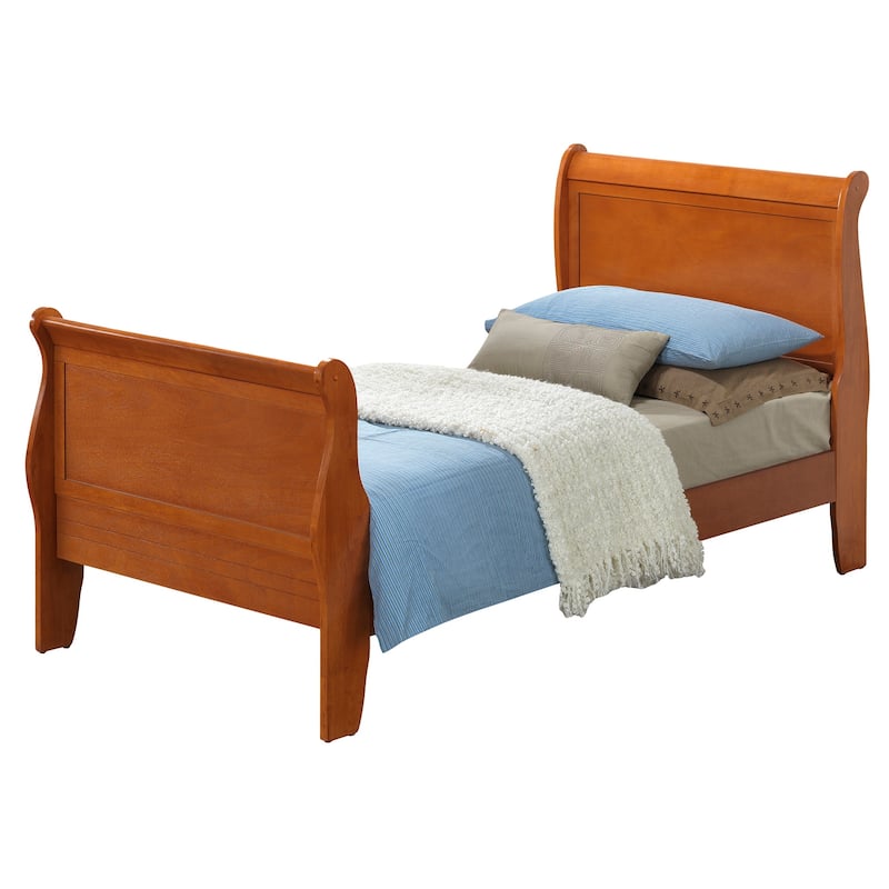 Louis Philippe Twin Sleigh Bed with Headboard and Footboard