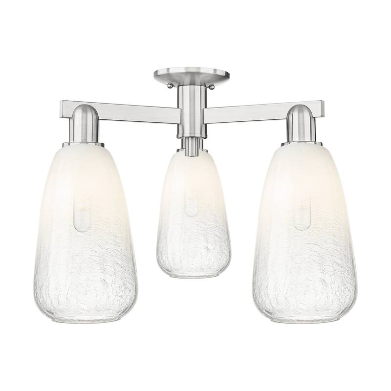 Innovations Lighting Downtown Urban - Brookhaven Almond - 3 Light 24" Semi-Flush Mount