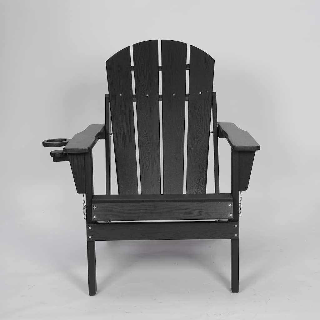 Folding Adirondack Chair Outdoor Chair with Cup Holder, Arm Chair Reading Chair Accent Chair Side Chair