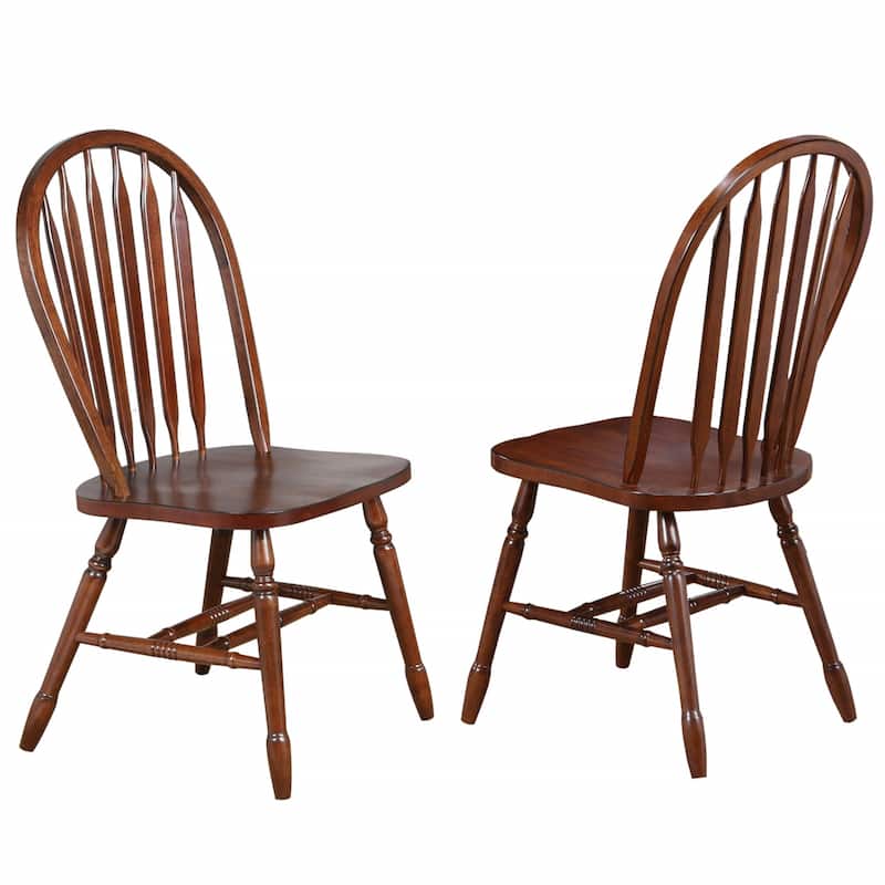 Distressed Wooden Side Chairs - 38" - Brown - Set of 2