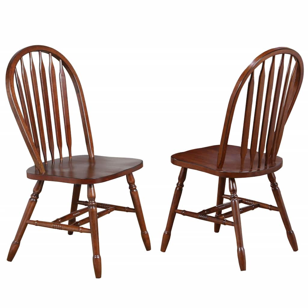 Distressed Wooden Side Chairs - 38" - Brown - Set of 2