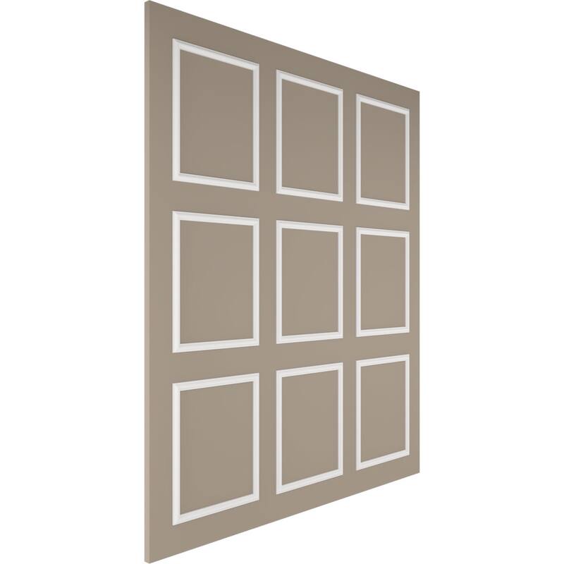 94 1/2"L Ashford Square Design Full Wall Wainscot Paneling Kit - Adjustable from Heights