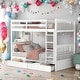 preview thumbnail 37 of 68, Twin-Over-Twin Classic Wooden Bunk Bed with Storage White