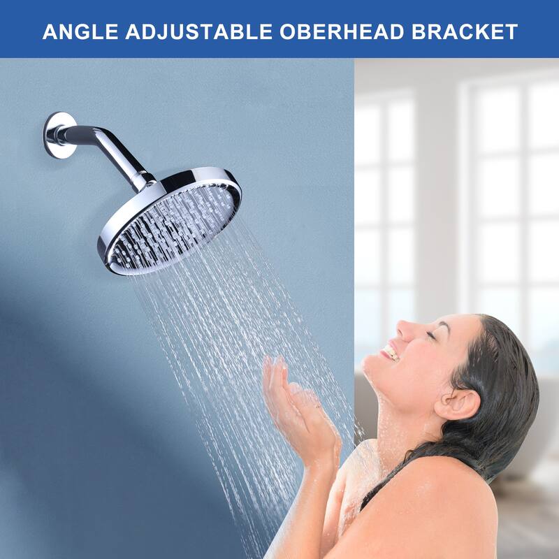 WOWOW 1-Spray 6 in. Wall Mount Fixed Shower Head