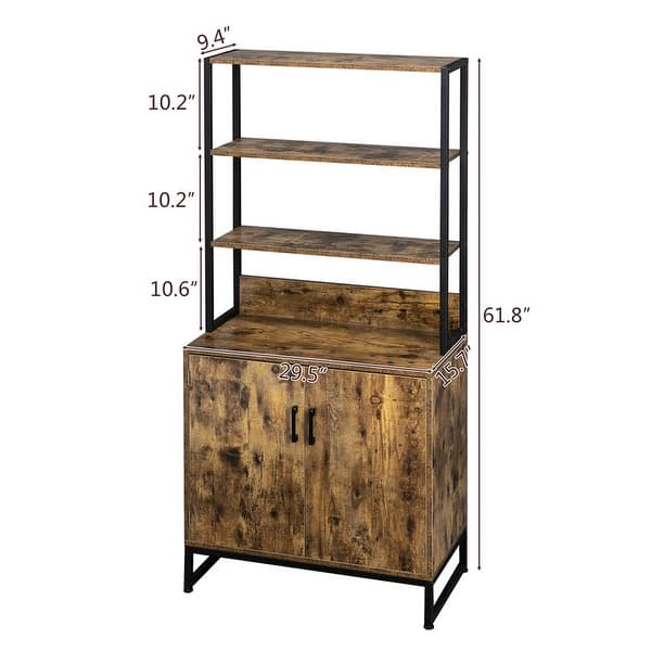 3 Shelf Freestanding Bookcase with Storage Cabinet and Shelves - Bed ...