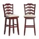 preview thumbnail 22 of 23, Ronda French Ladder Back Swivel Stool Antique Berry Red - Bar Height