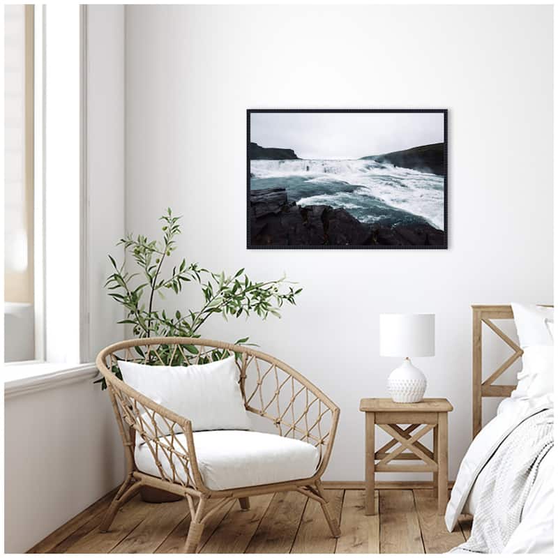 Kate and Laurel Sylvie Slated Waters Framed Canvas by Alicia Abla