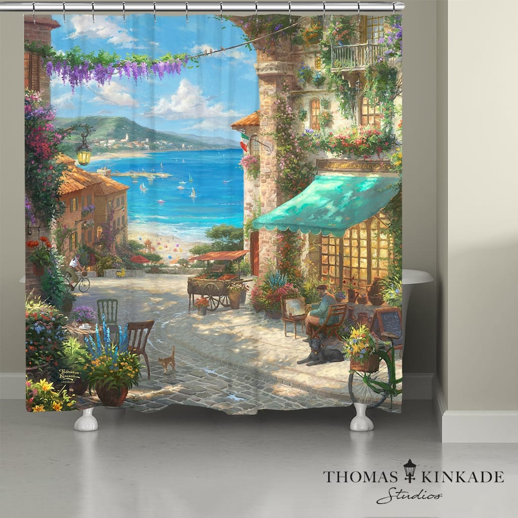 Thomas Kinkade Italian Cafe Shower Curtain by Laural Home