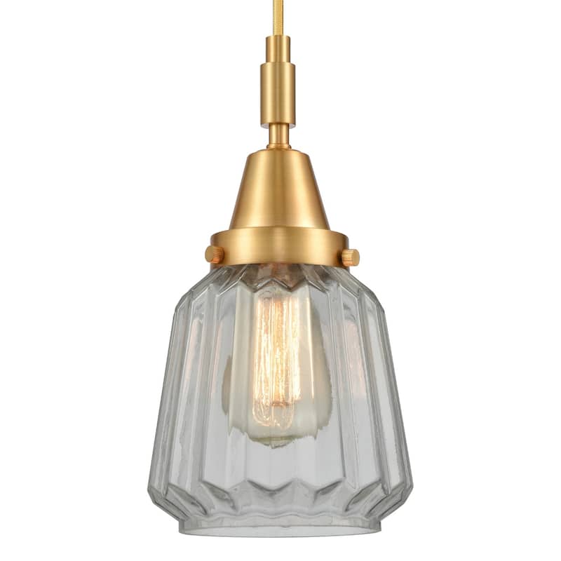 Innovations Lighting 447-1P-G142 Chatham 7" Wide Mini Pendant with - Satin Gold
