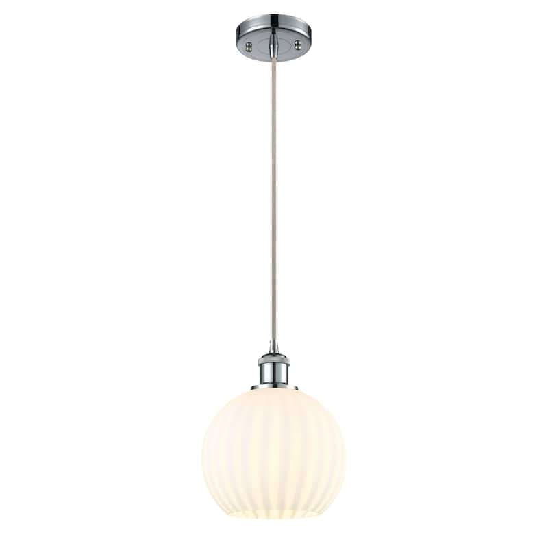 Innovations Lighting 516-1P-10-8 White Venetian Pendant White Venetian