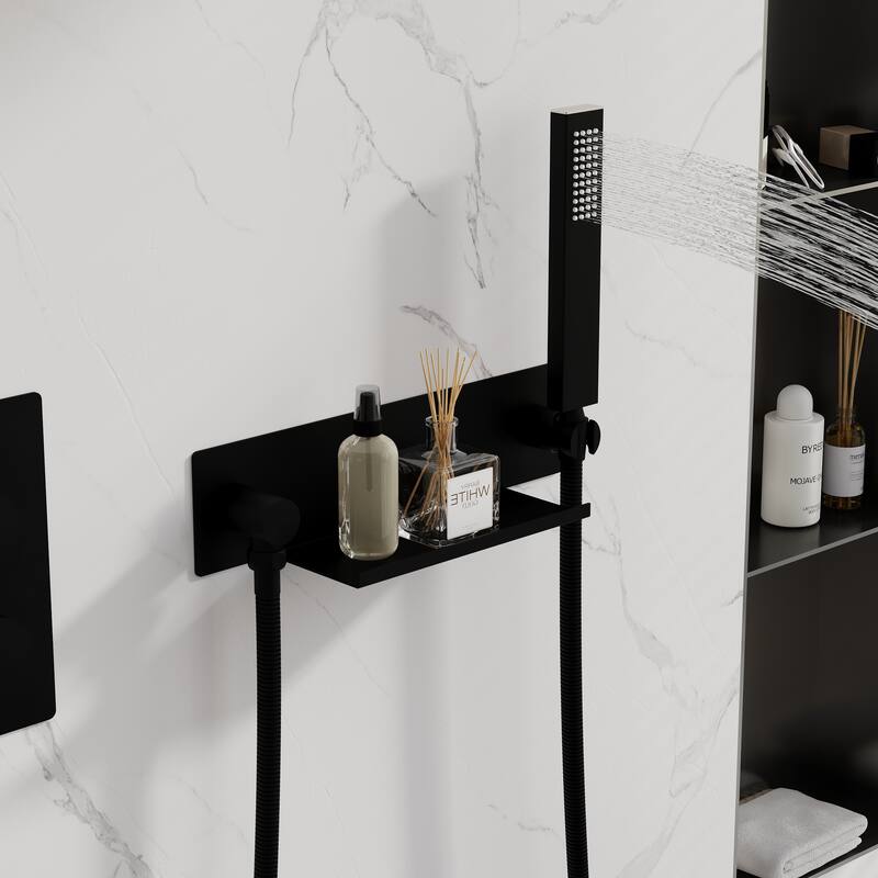 Rainfall Shower System With Hand shower And Concealed Pressure Balance Valve