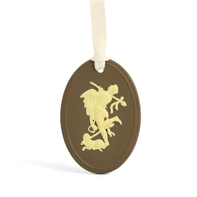 Wedgwood Festive Vigour Jasper Ornament, Marsh Green & Canary