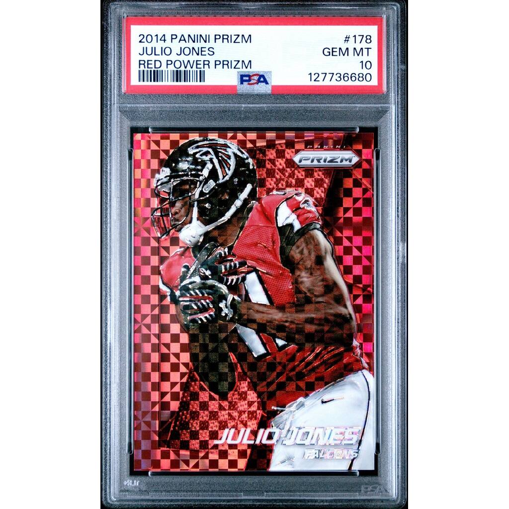Julio Jones 2014 Panini Prizm Red Power Football Card #178 Graded PSA 10 30/125 Cert # 127736680 - 8' x 11'