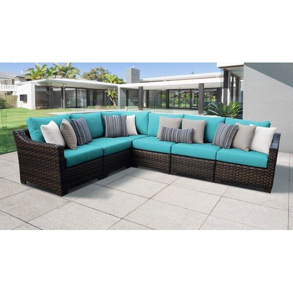 Kathy Ireland River Brook Wicker 6 piece Patio Sectional Set Bed Bath Beyond 27613070
