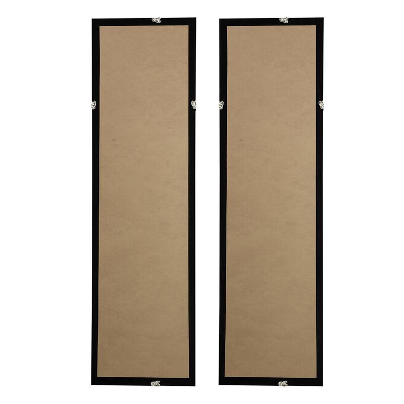 Modern 2 Piece Rectangular Shaped Rice Paper Shadow Box Wall Decor with Black Frame, for Console Table and Office