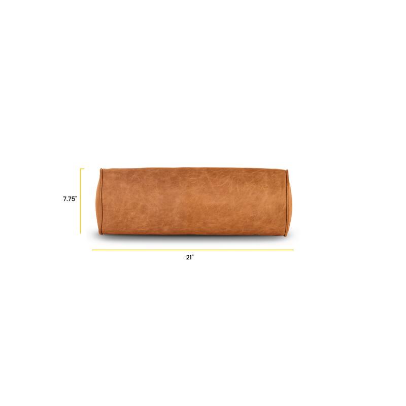 Poly and Bark Napa Leather Bolster Pillow (Set of 2)