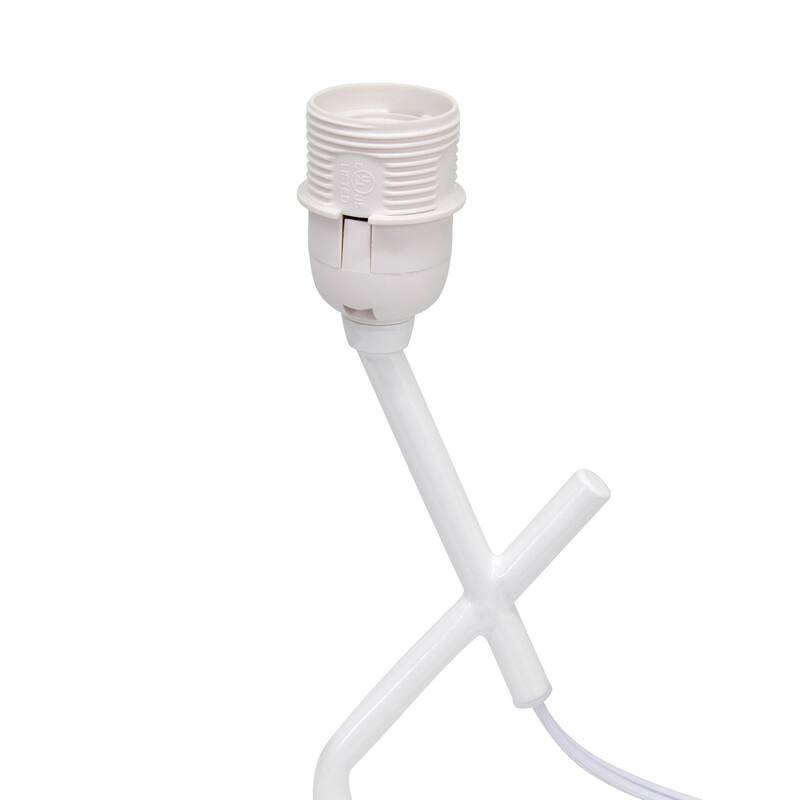 Abstract Angular Table Lamp with Drum Shade - 17" - White