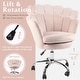 preview thumbnail 9 of 27, VANITII Accent Chair Swivel Vanity Chair Office Desk Chair With Wheels Modern Height Adjustable Pink/Grey/White
