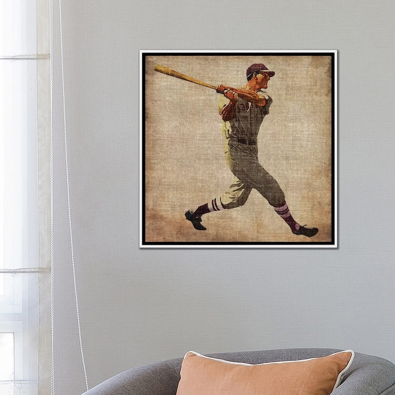 iCanvas "Vintage Sports VI" by John Butler Framed Canvas Print