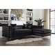 preview thumbnail 21 of 22, Chic Home Monet Velvet Button-tufted Sectional Sofa Black