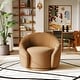 preview thumbnail 54 of 70, 35" Wide Velvet/ Boucle Swivel Barrel Accent Chair