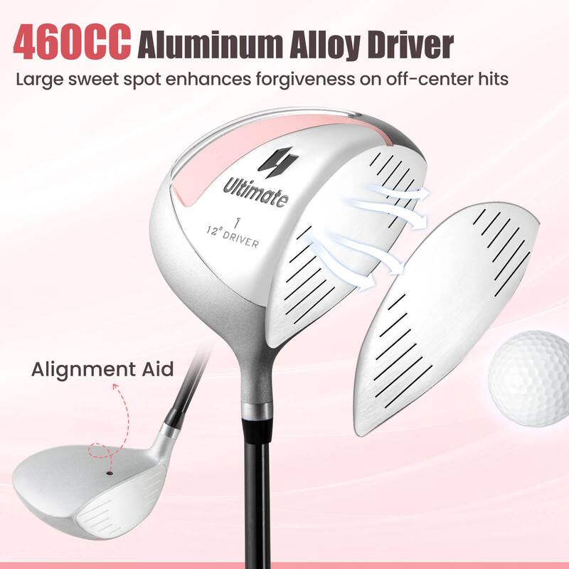 Ladies Womens Complete Golf Clubs Set 10 Pieces Includes Alloy Driver - See Details
