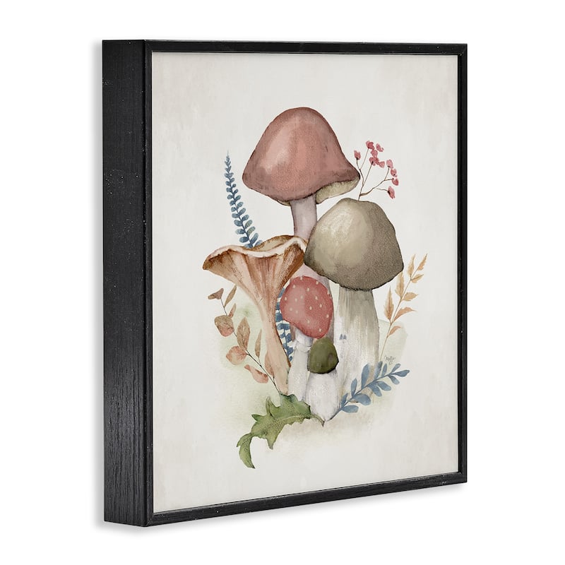 Stupell Pink Blooming Mushrooms Framed Giclee Art Design By Mollie B.