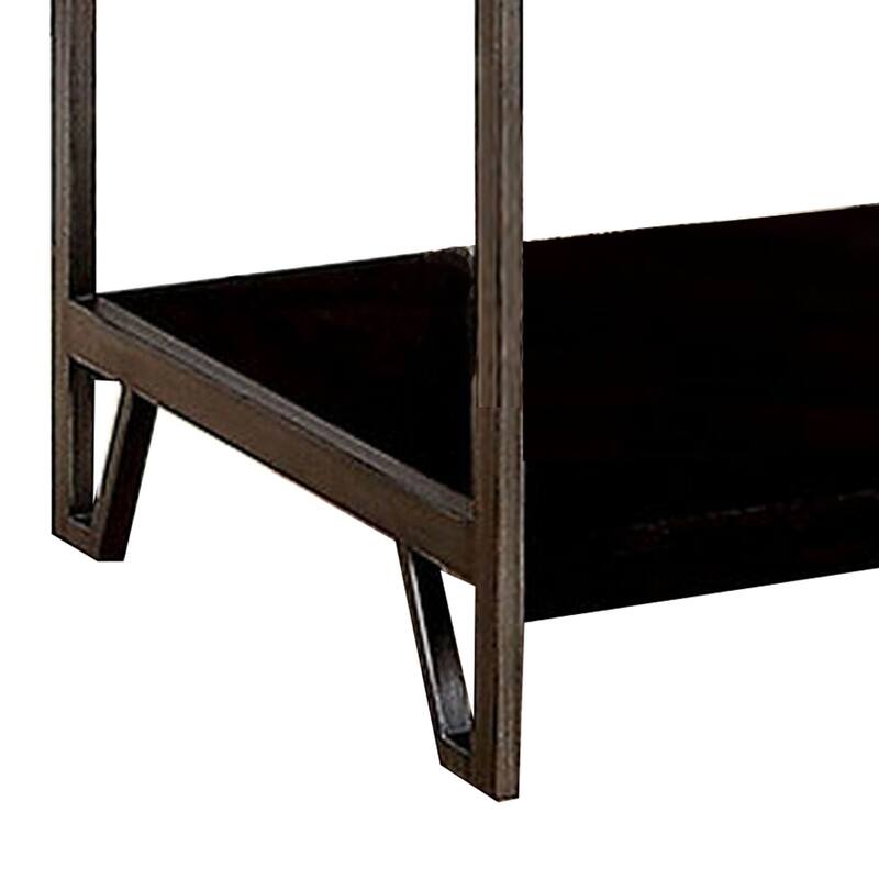 23 in. Brown Rectangle Wood End Table with Storage Drawer for Convenience
