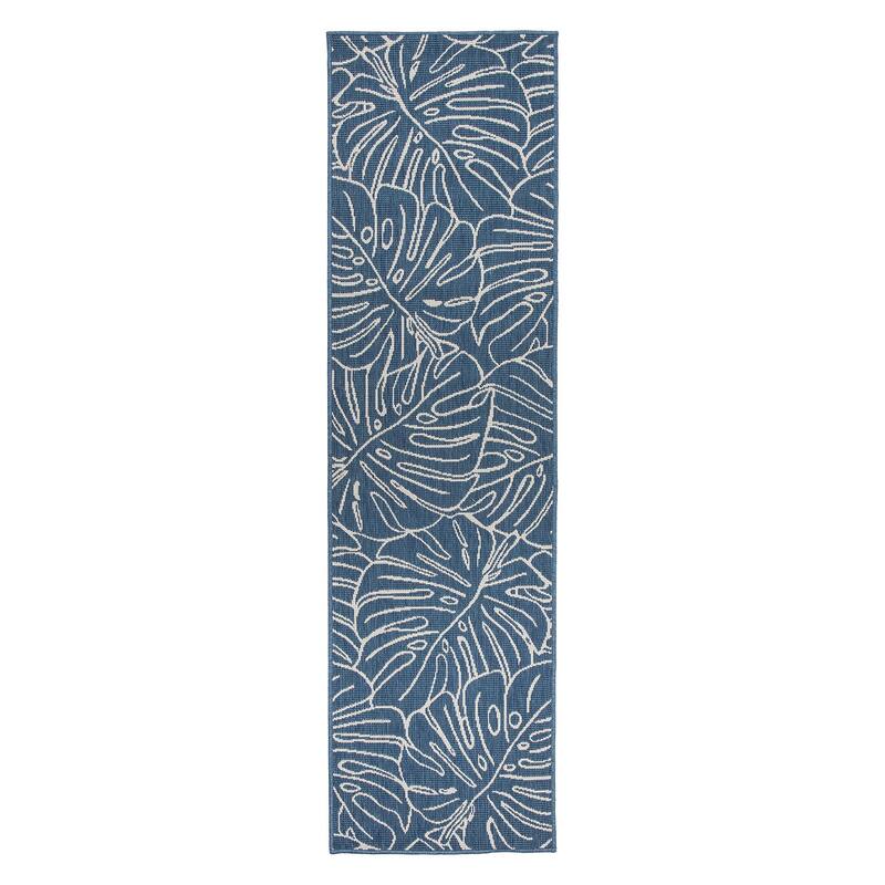 World Rug Gallery Contemporary Tropical Leaves Indoor/Outdoor Area Rug