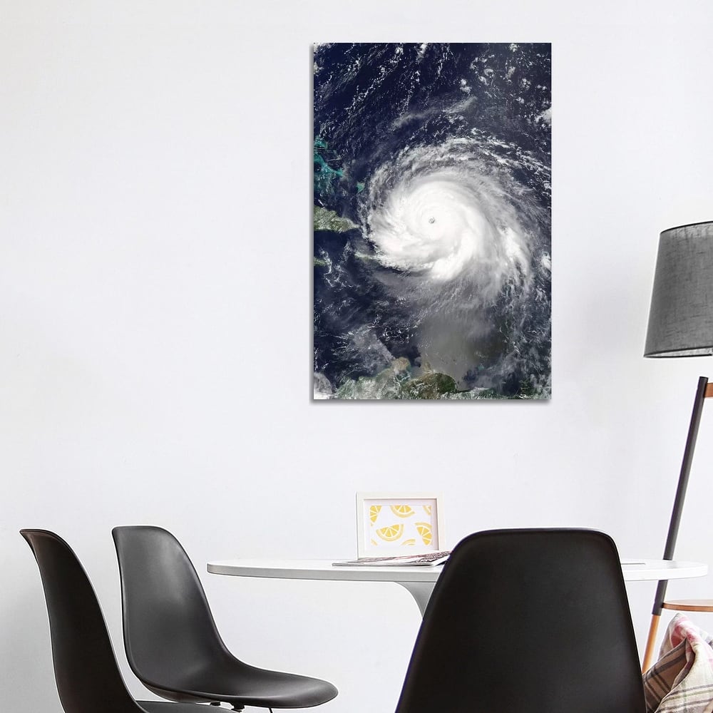 iCanvas "Satellite View Of Hurricane Irma Over Puerto Rico And Hispaniola" by Stocktrek Images Canvas Print