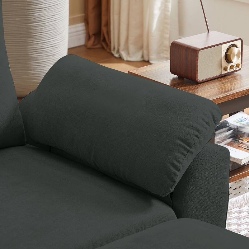 Jarenie 79.72" L Shaped Sofa with Storage Ottoman for Living Room