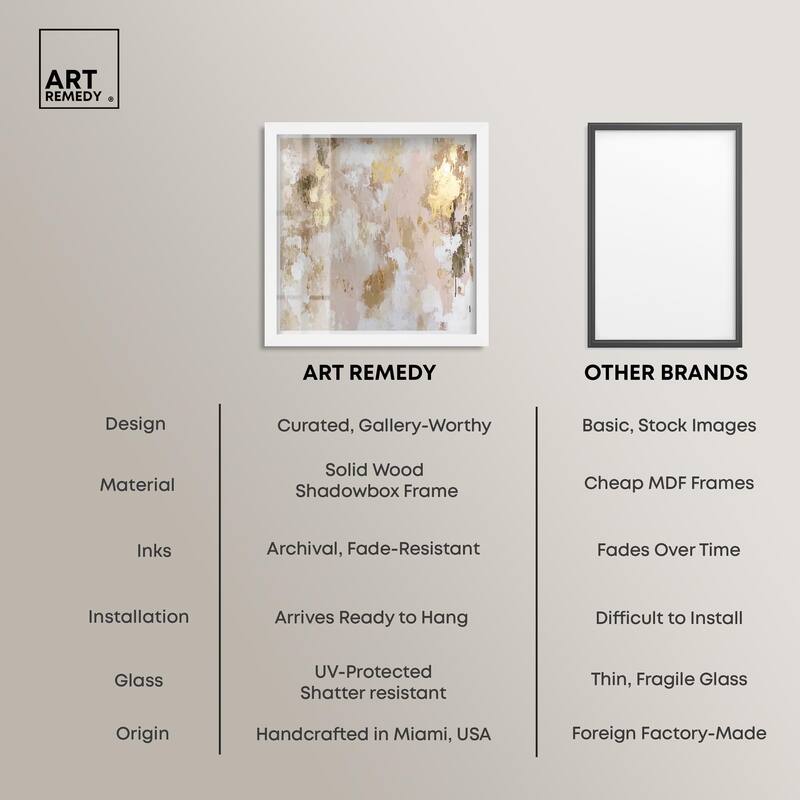 Golden Glimmer Gesture I Shadowbox by Art Remedy