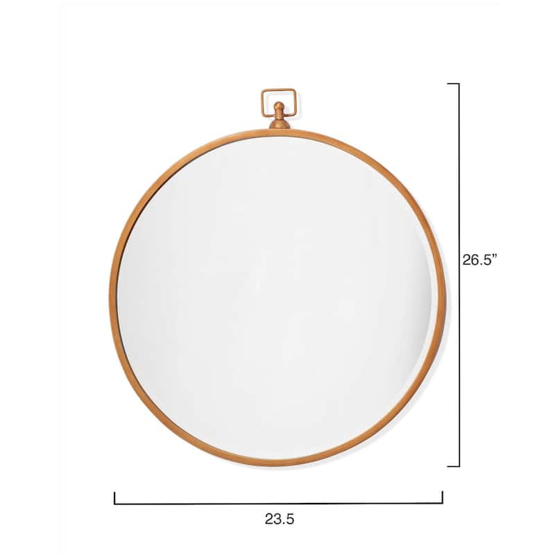 Alden Décor Hannah Iron Round Mirror, Black