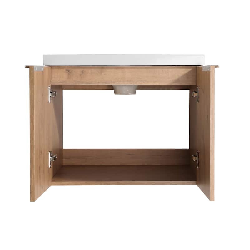 BNK 24"/30"/36" Single Sink Bathroom Vanity with Soft Close Door, Modern Floating Vanity