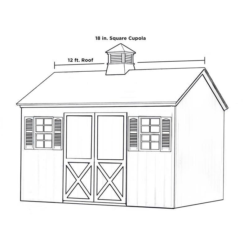 18" Square Coventry Vinyl Cupola with Horse Weathervane by Good Directions