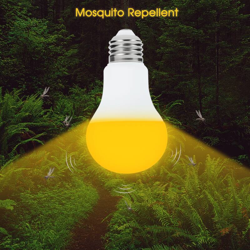 4 Pack A19 Amber Yellow LED Bug Light Bulb , Bug Free Mosquito ...