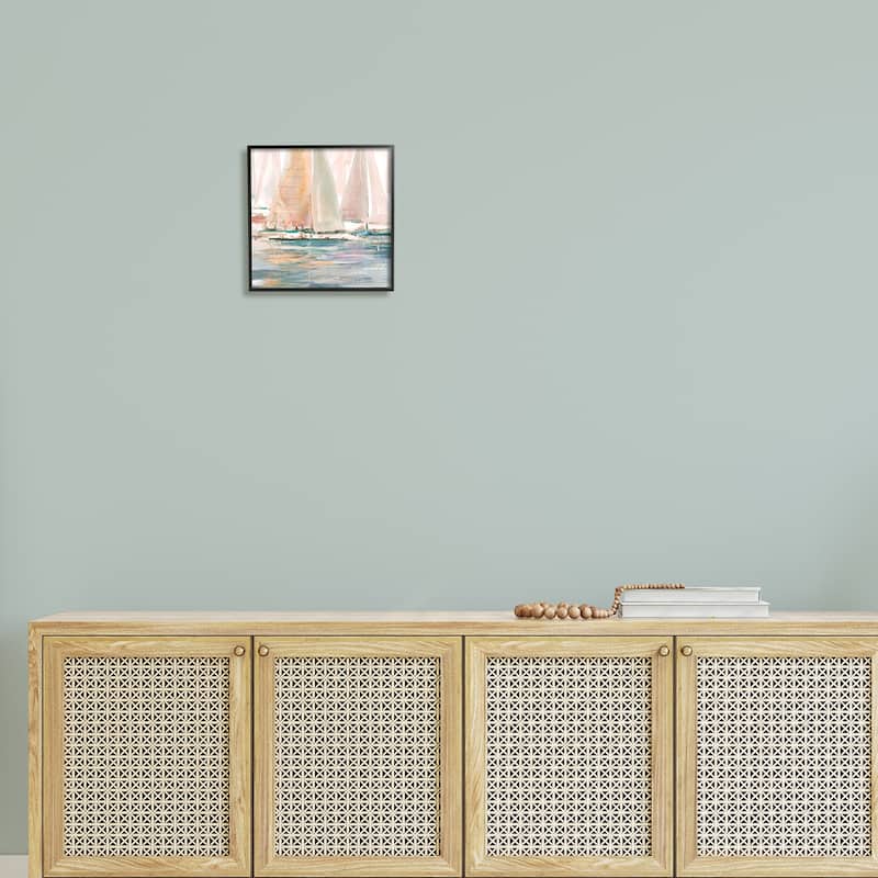 Stupell Warm Sunlit Sailboats Reflection Ocean Water Surface Framed Wall Art, Design by Carol Robinson