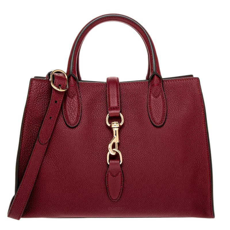 Gucci Medium Tote Bag with Hook Closure - Rosso Ancora