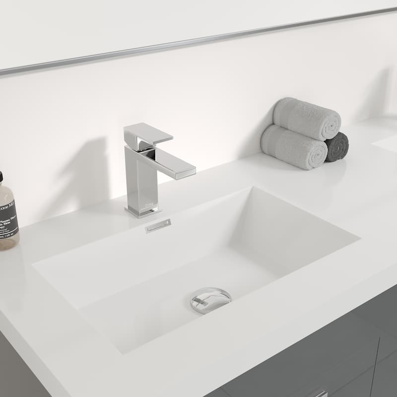 Eviva Lugano 60 inch Gray Modern Double Sink Bathroom Vanity with White Integrated Acrylic Top - 60"