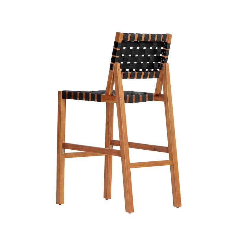 Christopher Knight Home - Solvanta Modern Solid Wood Outdoor 5-Piece Bar Height Dining Set with Rope Woven Bar Stools