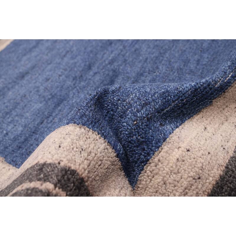 ECARPETGALLERY Hand-knotted Tangier Dark Blue Wool Rug - 5'1 x 7'11