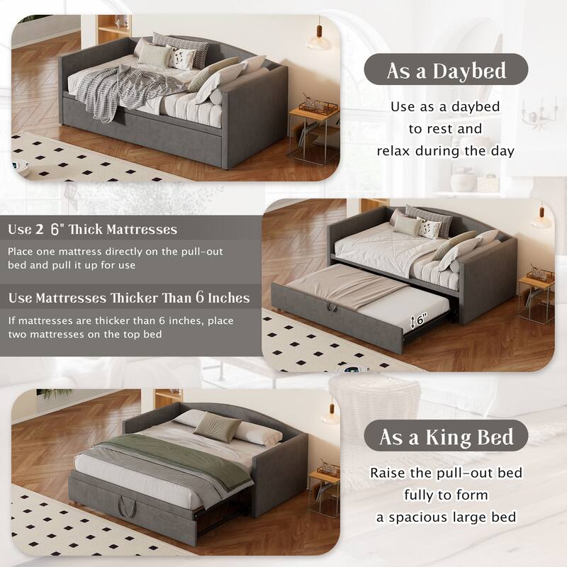 Daybed with Extended Pop Up Trundle