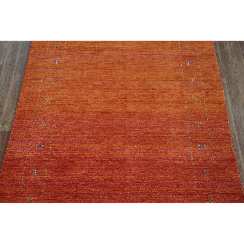 Gabbeh Indian Area Rug Hand-Knotted Tribal Oriental Wool Carpet - 4'10" x 7'7"