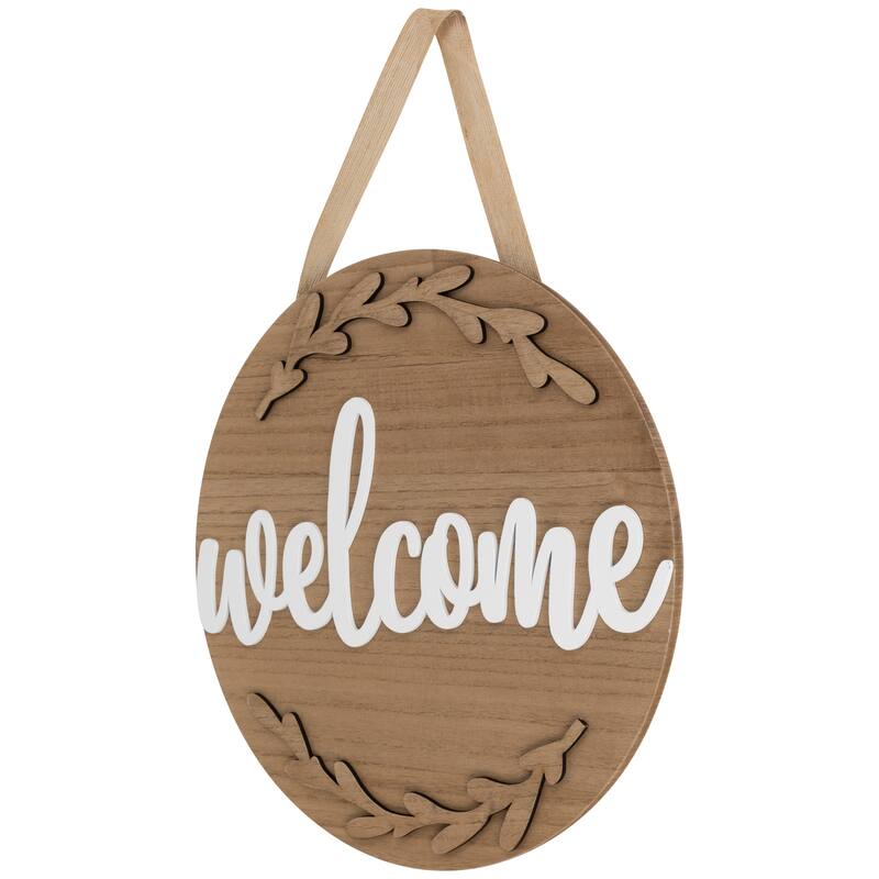 Welcome Daily Branches Wooden Wall Sign - 15.75"