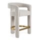 preview thumbnail 1 of 5, Modrest Adam Modern Beige Fabric & Brass Counter Chair