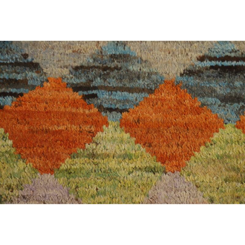 Trellis Moroccan Oriental Area Rug Handmade Multi-Color Wool Carpet - 6'9" x 10'0"